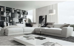 JESSE Модульный угловой диван в коже 4-х местный Pashà