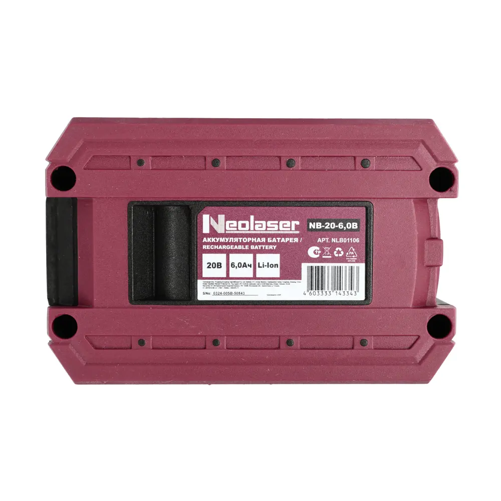Аккумулятор Neolaser NB-20-6, 20 В Li-ion 6 Ач STLM-2152098 - Вид №3