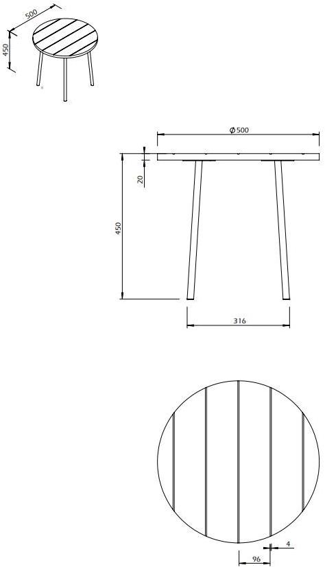 TemaHome Низкий круглый журнальный столик из мдф Ply 9003.628733 - Вид №10