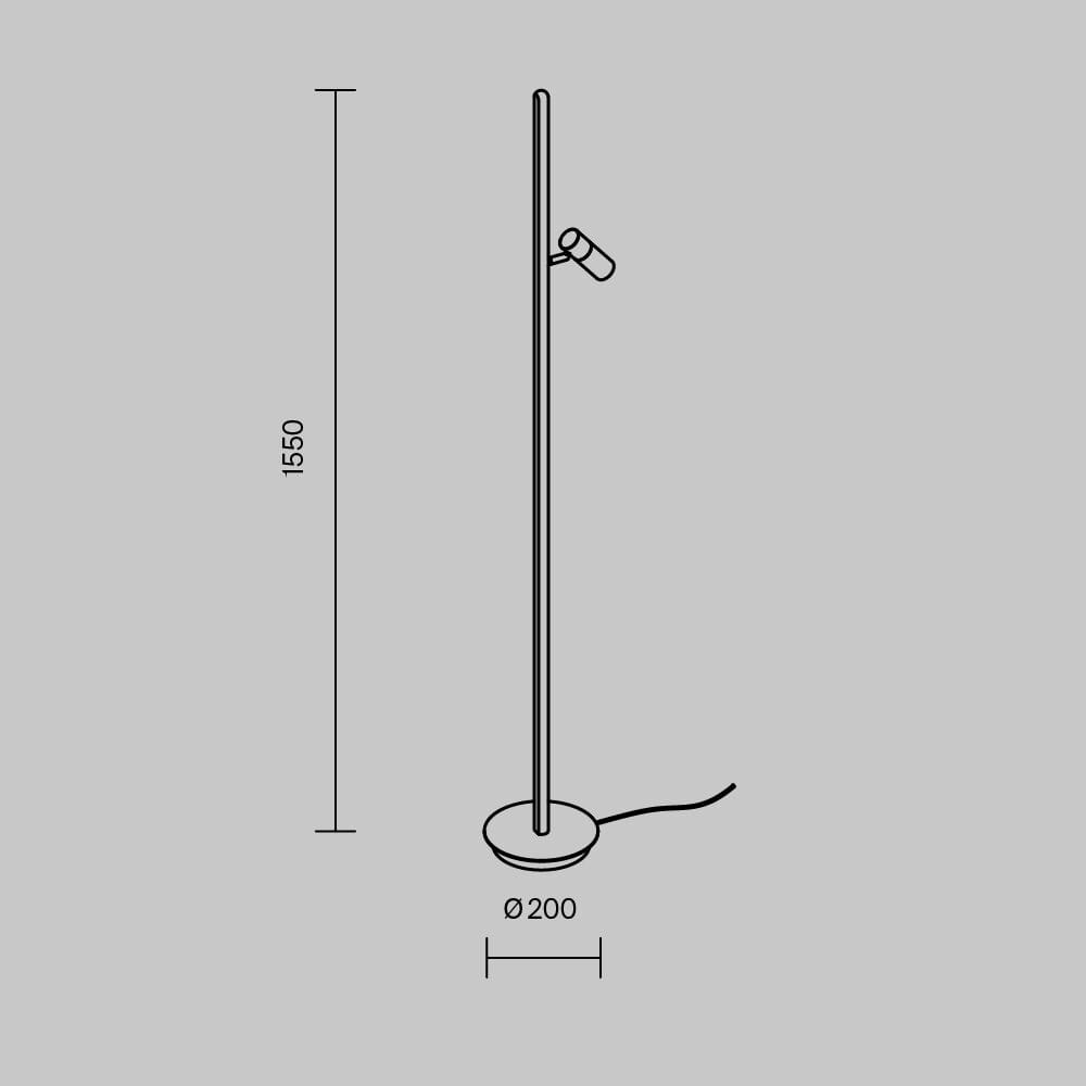 Регулируемая алюминиевая светодиодная напольная лампа Maytoni THIN ARCH-00144094 - Вид №10