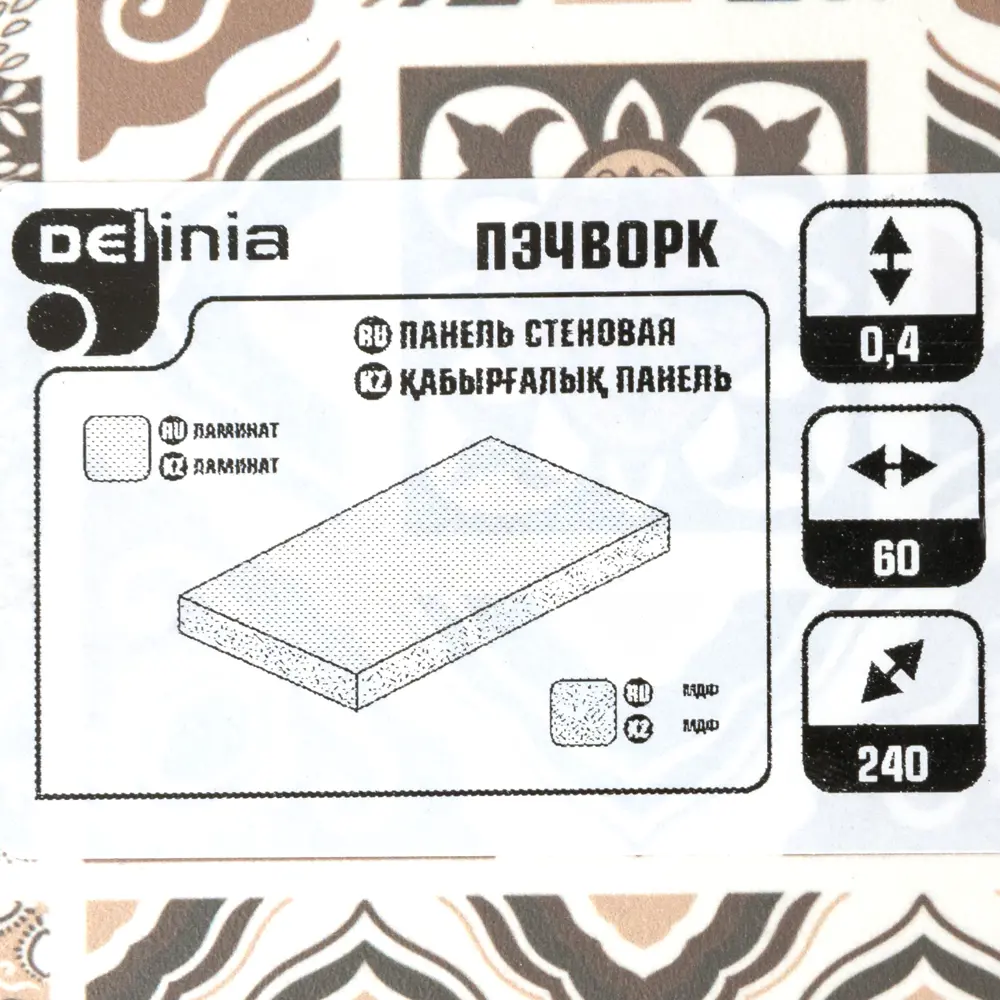 ТРОЯ Стеновая панель Пэчворк с геометрическим узором 240×60 см 82520245 STLM-0029012 - Вид №4