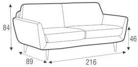 Sits Стеганый диван, обитый 3-х местной тканью Rucola sun-id-1370801 - Вид №2