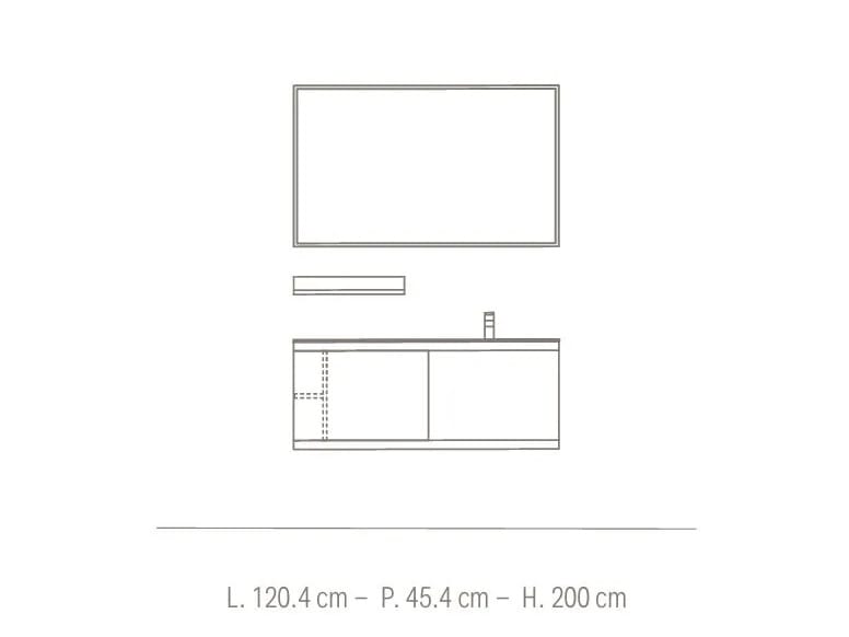Подвесной умывальник с дверцами и встроенной раковиной BMT Everyday ARCH-00135421 - Вид №1