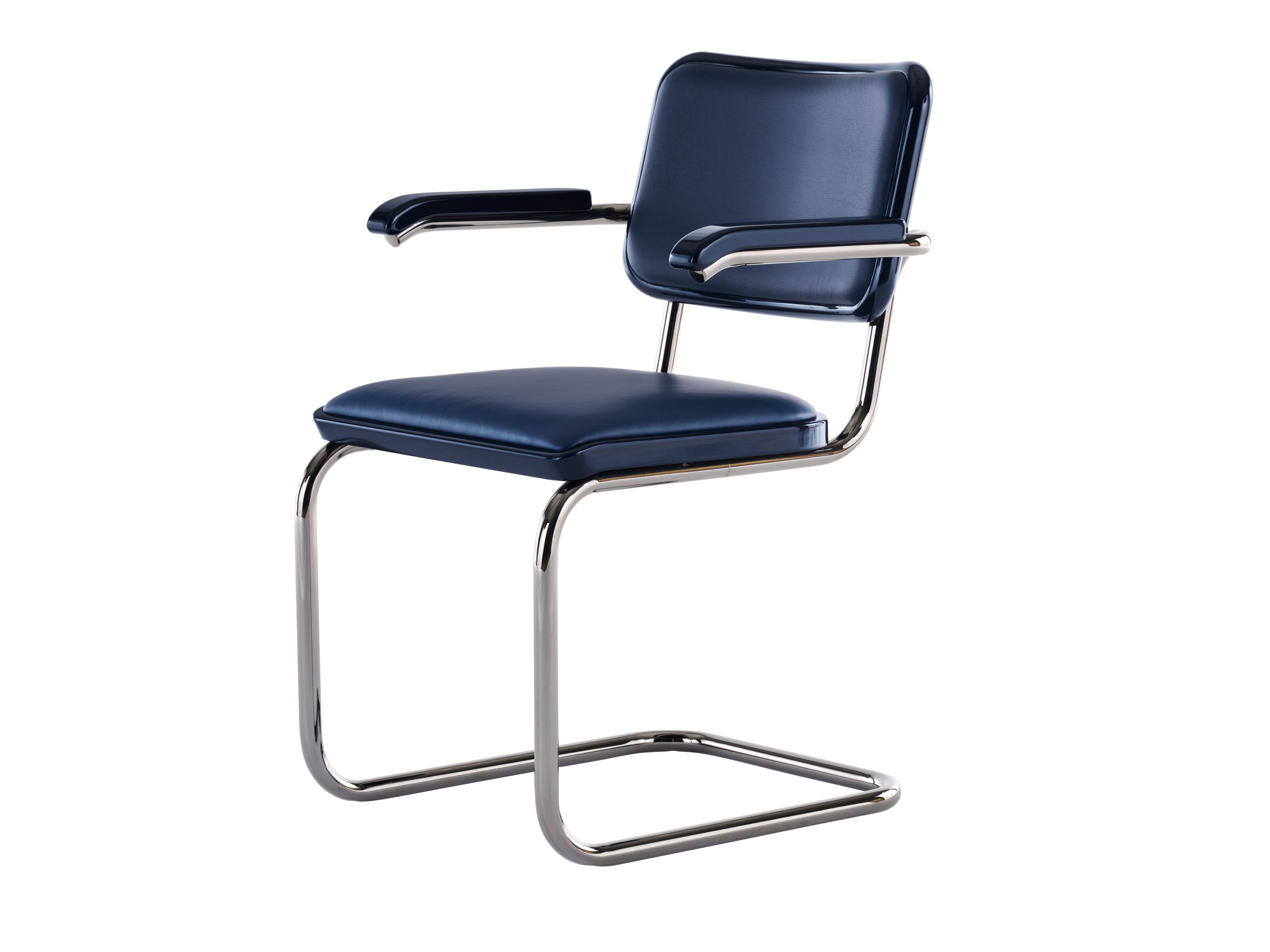 Стальной и кожаный консольный стул THONET JS. THONET ARCH-00115948 - Вид №6