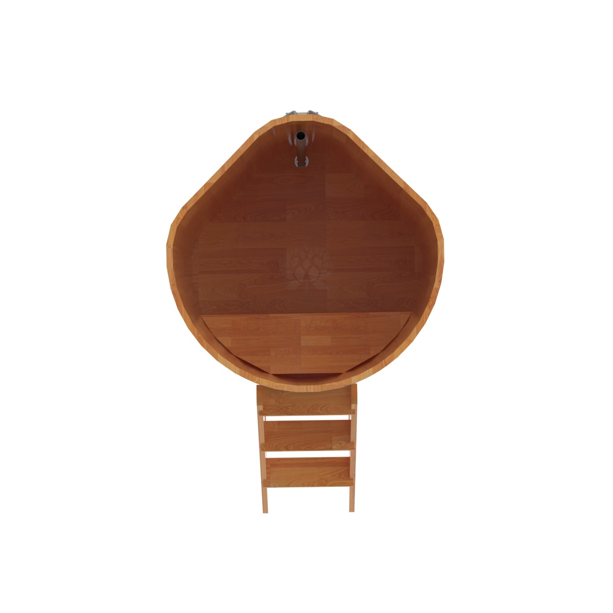 1570 Купель угловая из сращенных ламелей лиственницы 1,03х1,03х1,4 натуральная Alyarus  - Вид №4