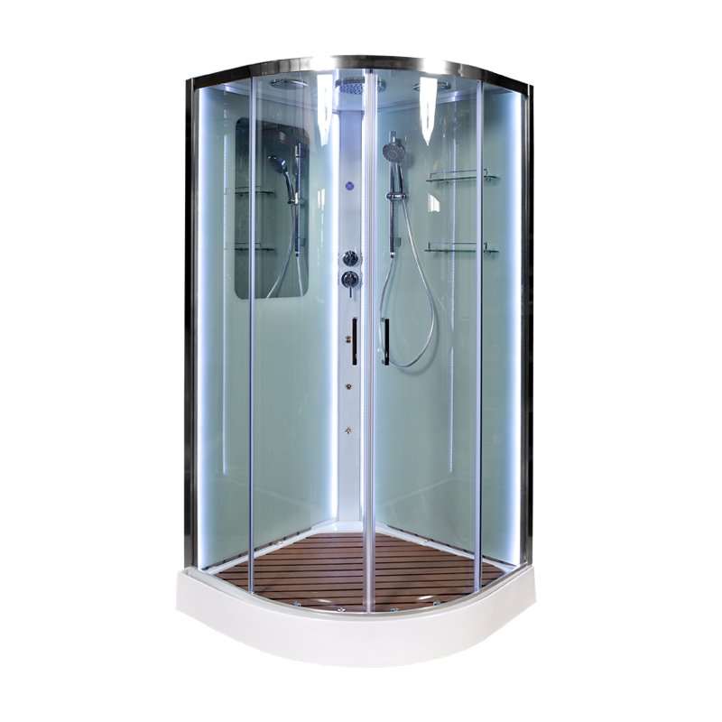 L 810 с гидромассажем BLACK Душевая кабина DETO Серия L А01 LED с кнопкой и гидромассажем - Вид №12