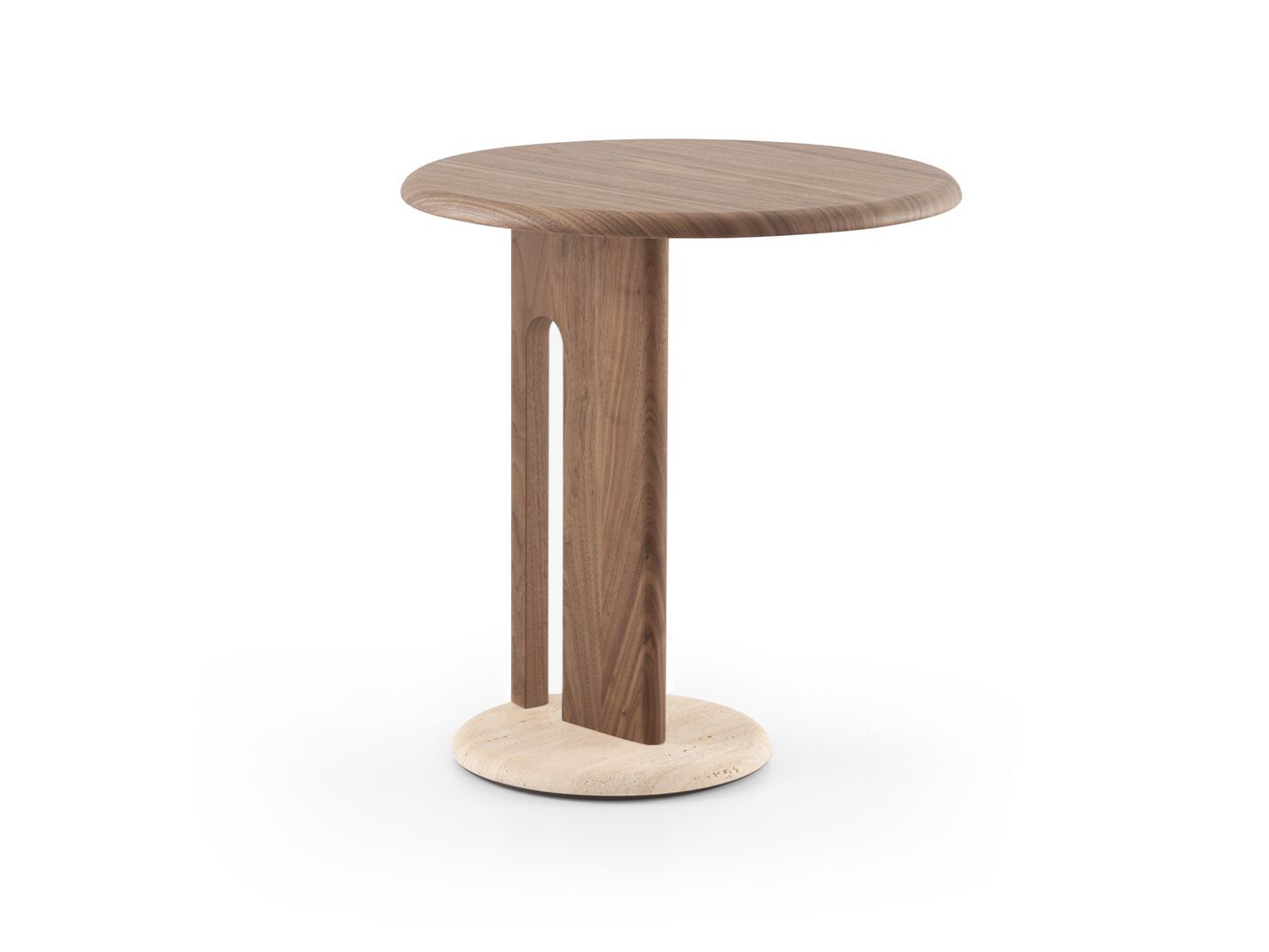 Журнальный столик с основанием из травертина и каркасом из грецкого ореха Morica Design Haute Couture ARCH-00042966