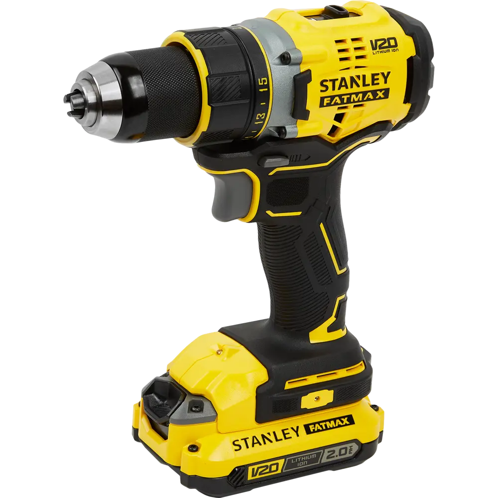 Дрель-шуруповерт аккумуляторная бесщеточная Stanley Fatmax SBD720D2K, 18 В Li-ion 2х2 Ач STLM-2161639