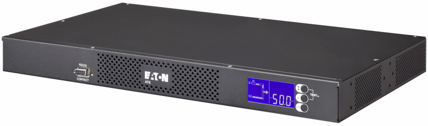 EATS16 ats 16a automatic input switch, input 2 connectors iec320 c20, output 8 sockets c13 and 1 socket c19, lcd, vxhxsh 43x430x250mm, weight 3.3kg. Eaton Santreyd 