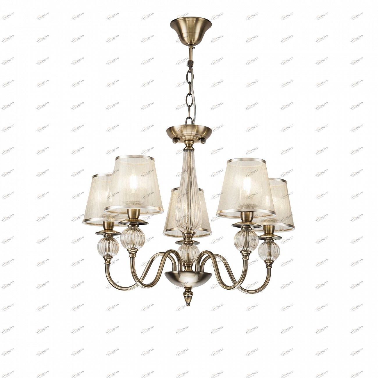 Люстра подвесная бронзовая, 5 плафонов Inessa FR2685PL-05BZ FREYA ДИЗАЙНЕРСКИЕ, CLASSIC 00-3956410 Бронза 