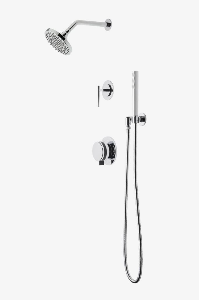 DBSP12 Душевая система с балансировкой давления в децибелах с 6-дюймовой лейкой для дождя, ручным душем и переключающей ручкой Waterworks 