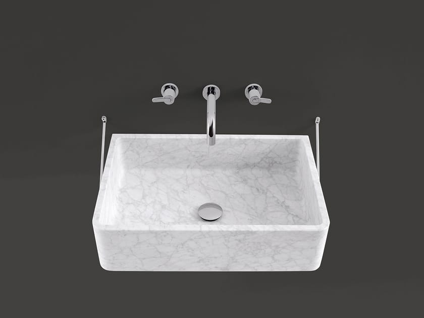 Прямоугольная подвесная раковина из каррарского мрамора Agape Каррара ARCH-00069189