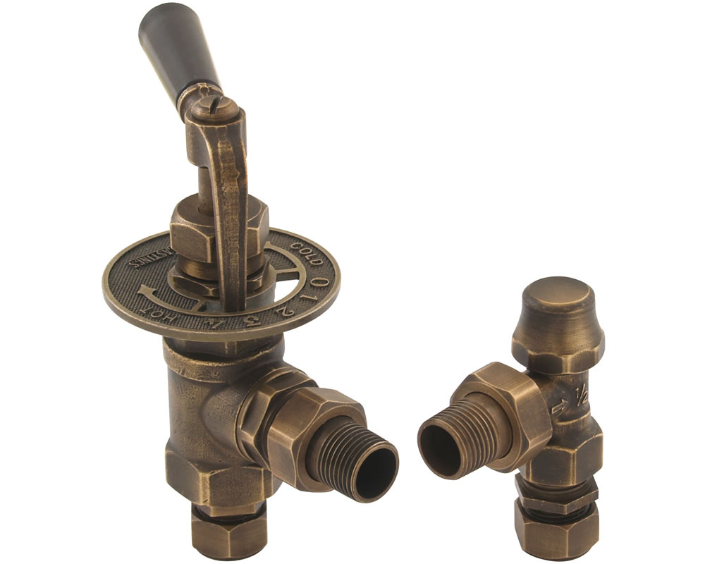 LD098 Дроссельная заслонка 15 мм впускной ручной клапан радиатора (античная латунь) Сarronheating  - Вид №1