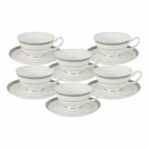 Чайный набор фарфоровый 12 предметов белый "Бостон" ANNA LAFARG EMILY БОСТОН 00-3946924 Белый