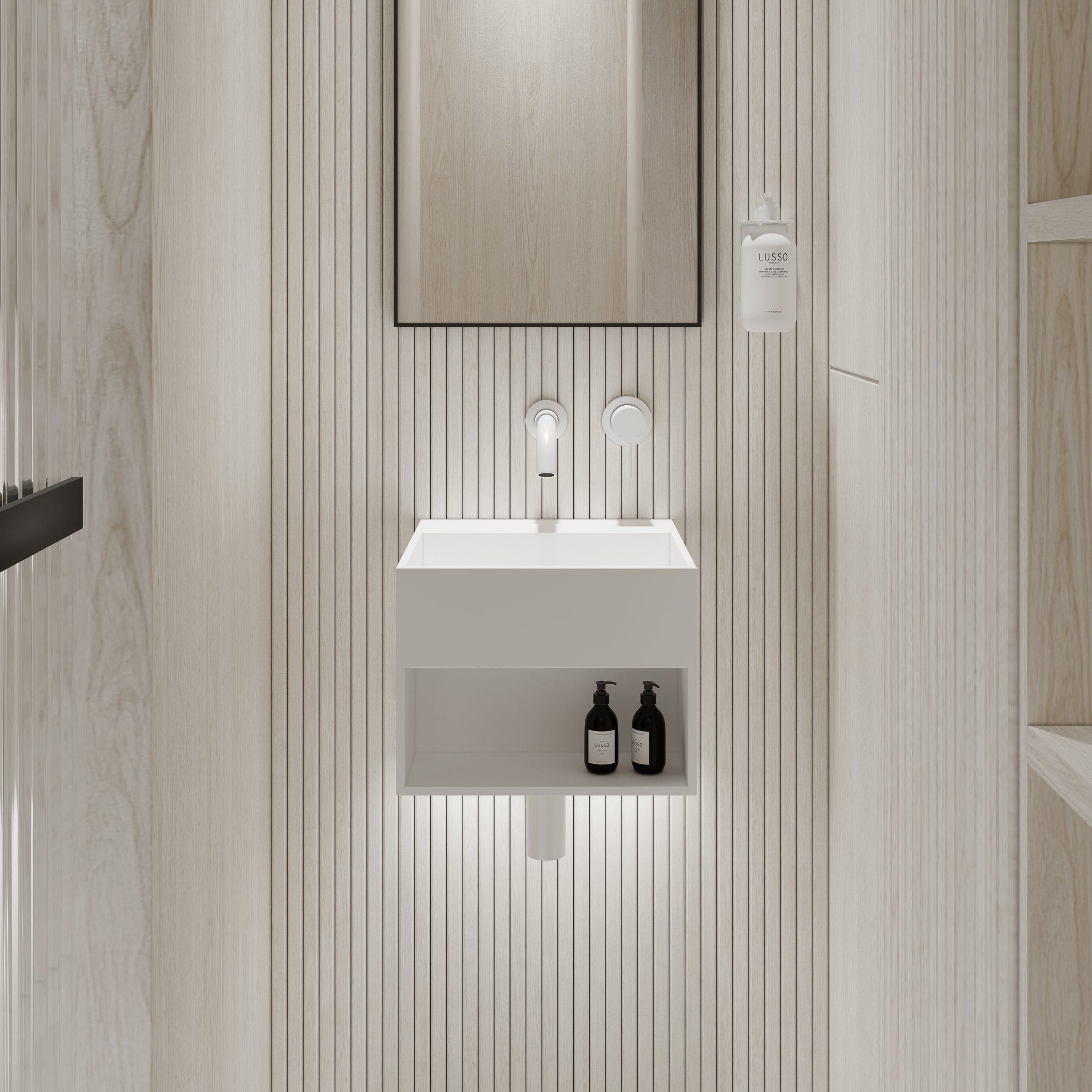 Прямоугольный подвесной умывальник из смолы LUSSO Ethos ARCH-00060965 - Вид №4