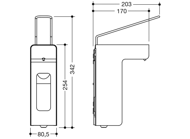 900.06.00360 Дезинфицирующее средство или дозатор мыла HEWI System 900 - Вид №4