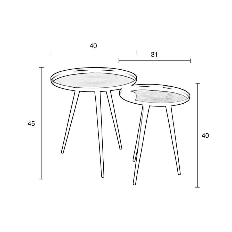 Комплект журнальных столов Flow set of 2, 2 шт, черный Zuiver 2300089 - Вид №12