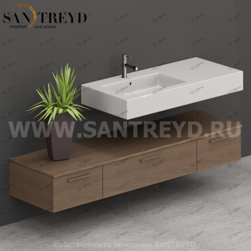 T18052CF Столешницы для использования в сочетании с тумбами и открытыми тумбами 180 см цвет Дуб кофейный ARREDO WOOD Италия Ceramica Globo