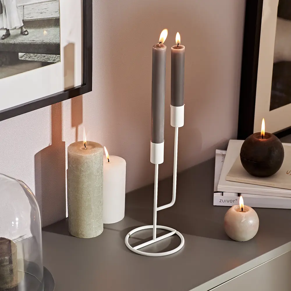 87691204 Подсвечник Фейерверк 24 см цвет белый STLM-0962662 Santreyd 