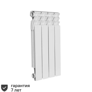 Радиатор секционный Oasis Aluminium 500/70 4 секции боковое подключение алюминий белый