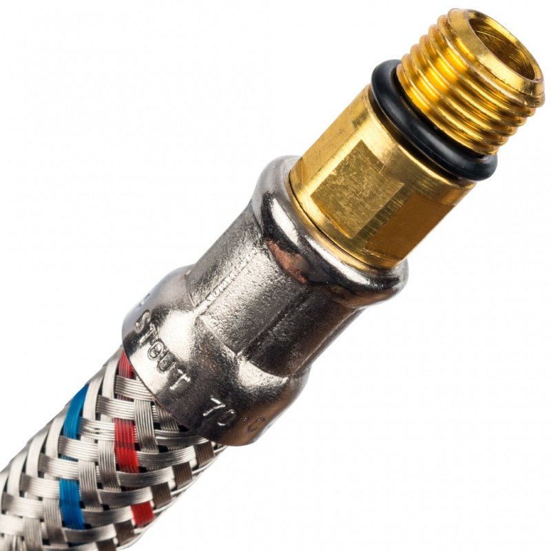 Гибкая подводка для воды M10 (18 мм) х 3/8 BP STOUT - 500 мм SHF0016181010 - Вид №1