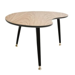 Журнальный столик с дубовой столешницей и темно-коричневым кантом "Почка" WOODI  00-3966484 Беленый дуб;бежевый;коричневый