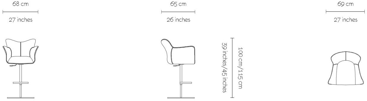 MORADA Высокий табурет в коже с газлифтом Jenn Jenn bsa - Вид №3