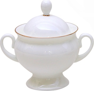 10596496 Императорский фарфоровый завод Сахарница "Золотая лента" "Классическая" Фарфор костяной 