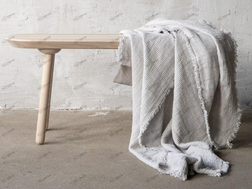 LinenMe Однотонный льняной плед ручной работы Washed waffle big 0913501 