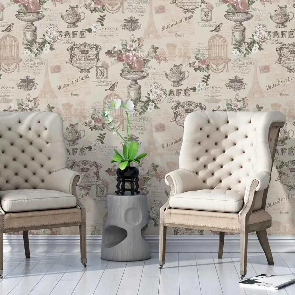 Обои бумажные EcoStyle «Винтаж» от Московской Обойной Фабрики - бежевые 0.53 м 17925659 МОСКОВСКАЯ ОБОЙНАЯ ФАБРИКА STLM-0837010 - Вид №3