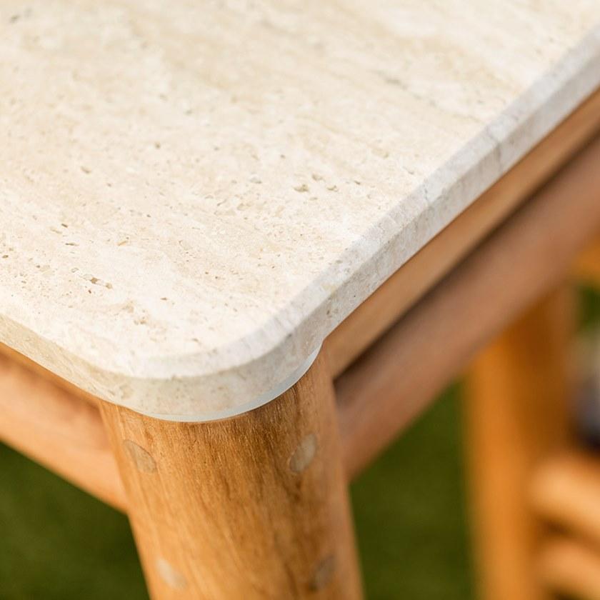 JANUS et Cie Прямоугольный обеденный стол из тика и травертина Konos sun-id-1441939 - Вид №2