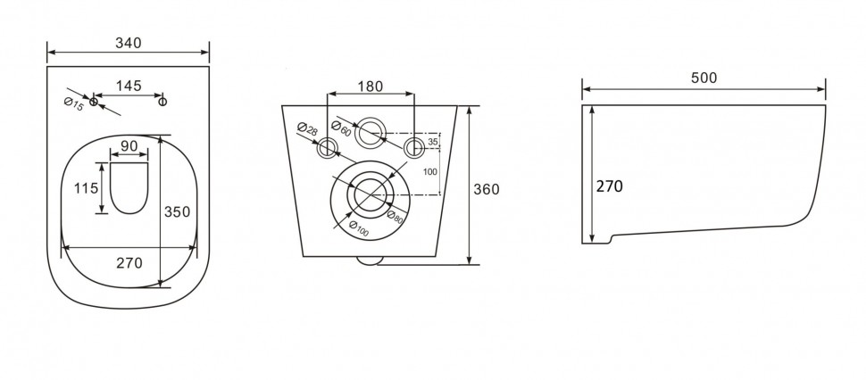 B2341 Унитаз подвесной LAB.Space  - Вид №3