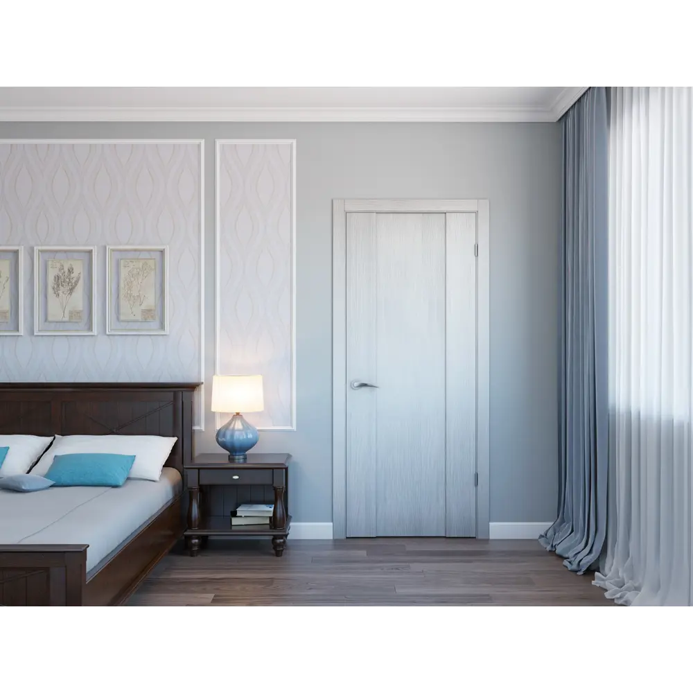 Дверь межкомнатная глухая Техно 60x200 см цвет серый дуб VERDA STLM-2210742 - Вид №4