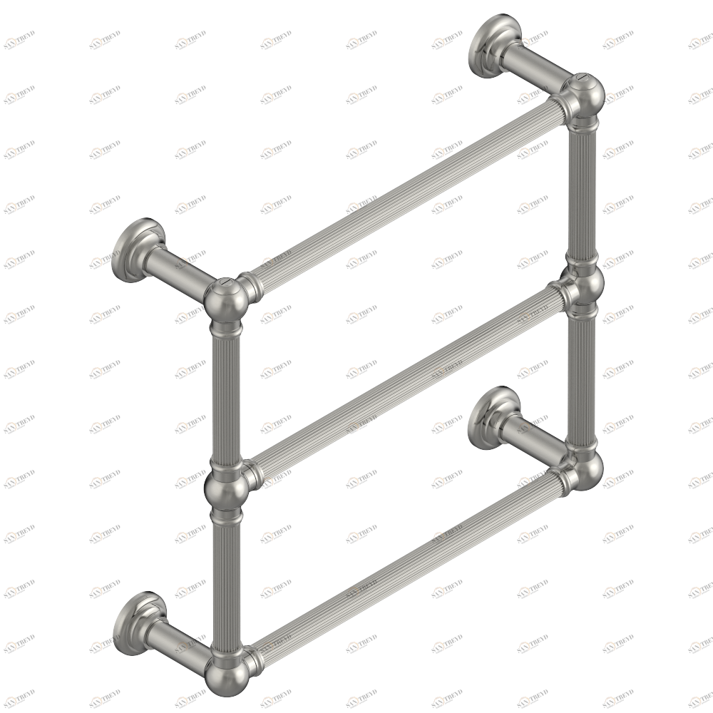 B6A-TWF3E Полотенцесушитель Традиционный каннелированный, 3 перекладины, 625 мм x 575 мм, электрический Thg-paris Sèche-serviettes Traditionnel Матовый никель B6A-TWF3E CAT.C