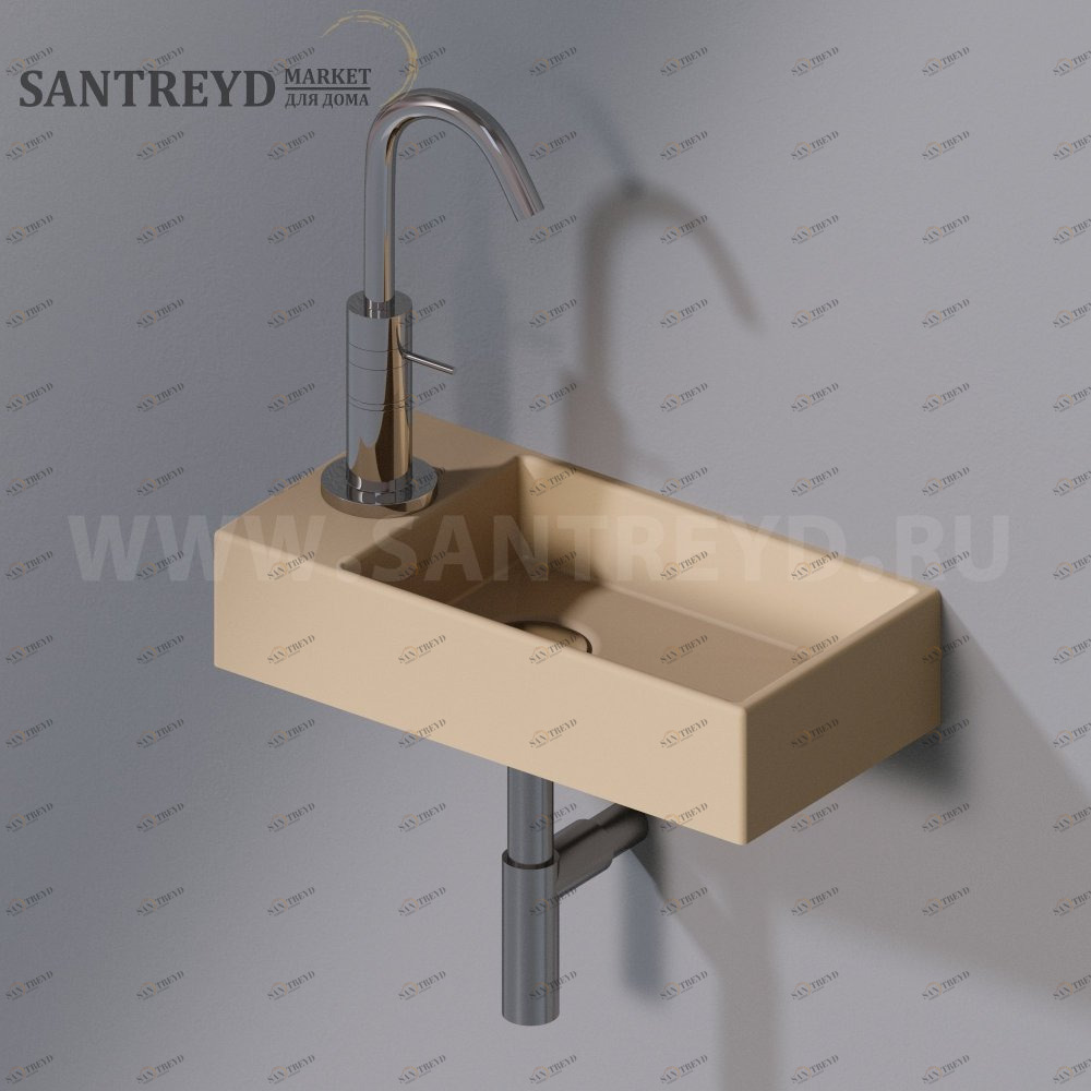 L319T0R1V3.131 Подвесная раковина настенная прямоугольная A. e T. Italia ACQUAFREDDA бежевая AeT ITALIA