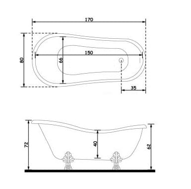 Ванна из стекловолокна на ногах Galassia ETHOS ARCH-00025756 - Вид №2