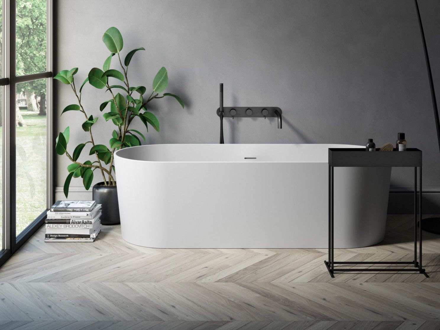 Овальная ванна в центре комнаты в Korakril™ Rexa MY PLANET ARCH-00137632