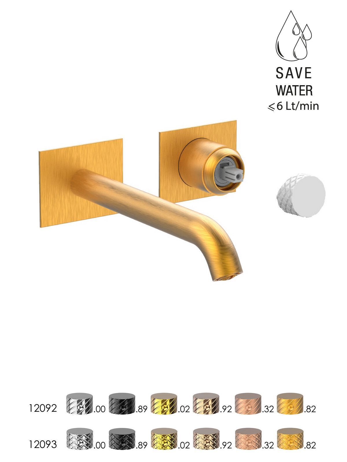 Настенный смеситель для раковины без слива с ограничителем расхода Rubinetterie Frattini Pepe XLS ARCH-00093332 - Вид №18