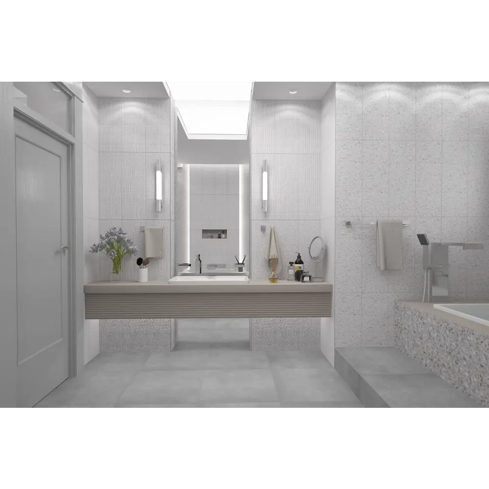 Плитка настенная Azori Terrazzo Bianco 25.1x70.9 см 1.25 м² цвет белый 85091603 STLM-2036604 Alba - Вид №2