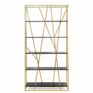 Стеллаж металлический золотой, черный дуб Powell gold INTELLIGENT DESIGN  260739 Золото;черный