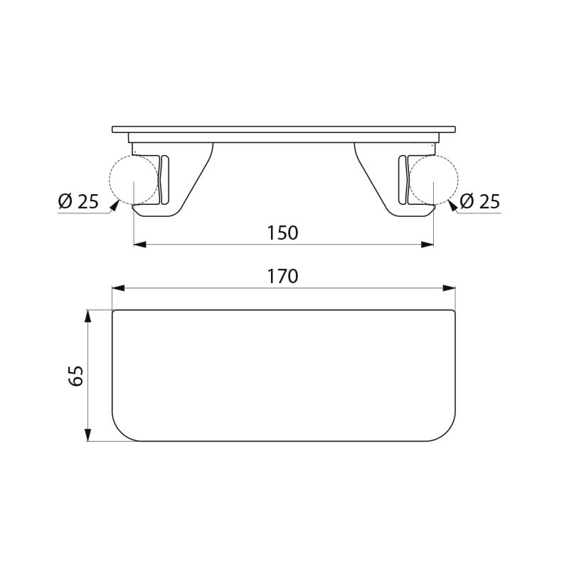 850 Полка для двурычажного смесителя для душа DELABIE  - Вид №1