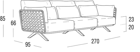 3 местный полиэстер веревка плетеный диван Roberti Armàn ARCH-00099720 - Вид №3