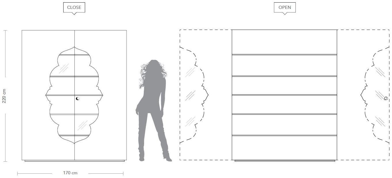 Unica by Tecnotelai Комод из дерева и стекла с распашными дверцами Harem sun-id-1382915 - Вид №1