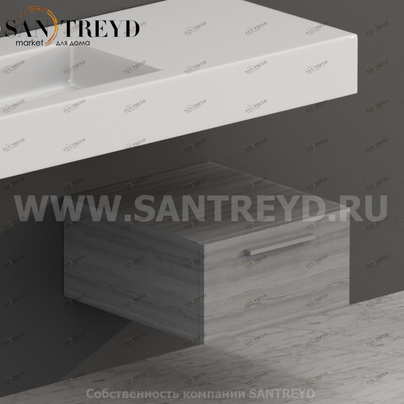 S04524TO Тумба с 1 ящиком 45 см цвет Северное Дерево темное ARREDO WOOD Италия Ceramica Globo