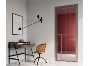 Стеклянная распашная дверь