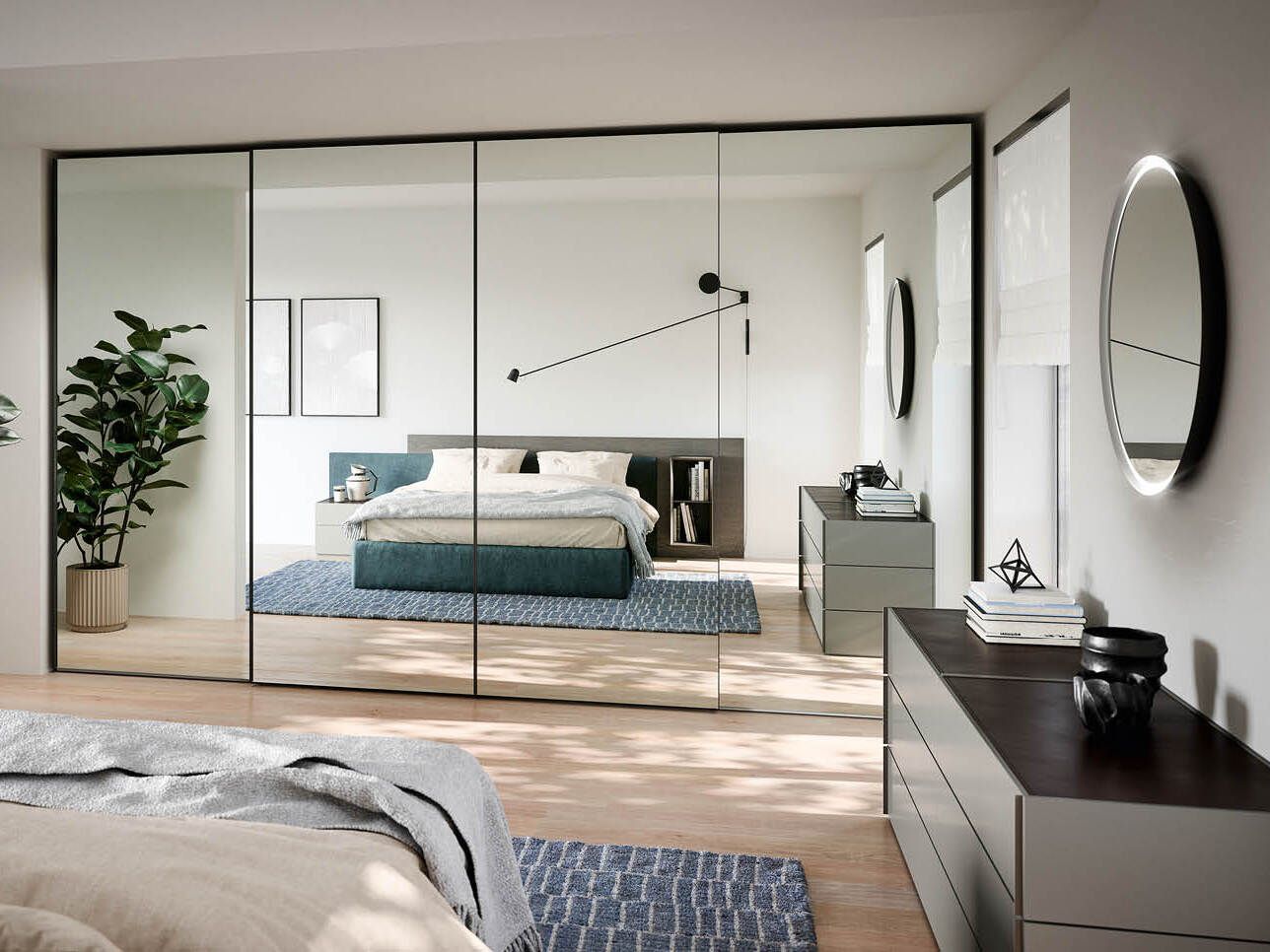 Шкаф с раздвижными дверями с зеркалом Novamobili CRYSTAL ARCH-00108079 - Вид №1