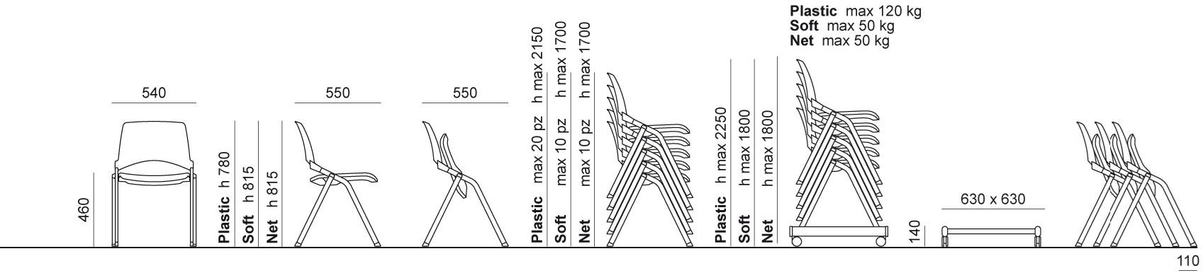 Diemmebi Складной штабелируемый стул Lakendò sun-id-1405029 - Вид №4
