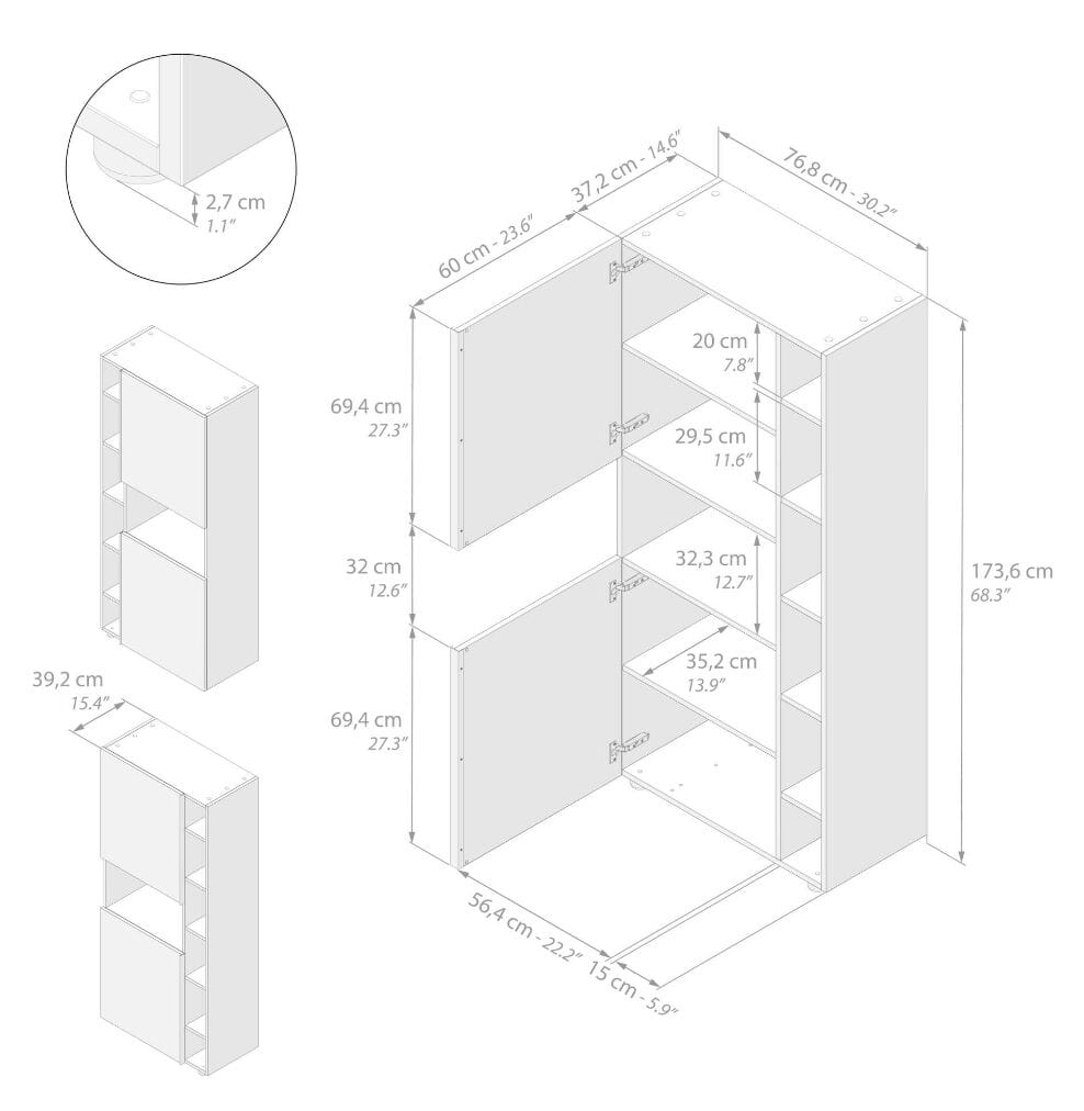 Настенный книжный шкаф из меламинированного материала Mobili Fiver ROMINA ARCH-00138664 - Вид №48