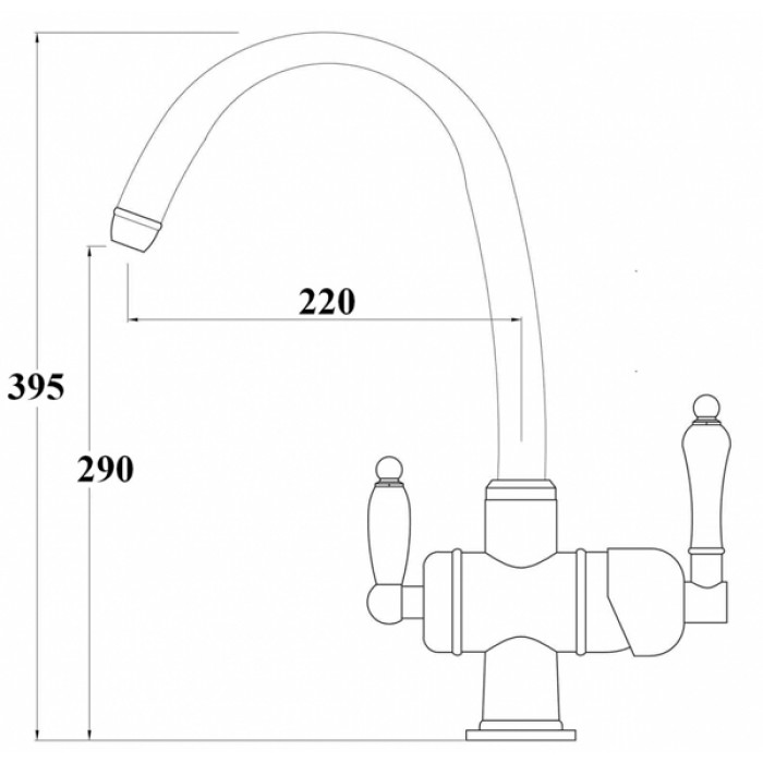Zorg ZR 329 YF Смеситель для кухни Zorg 395х220  - Вид №2