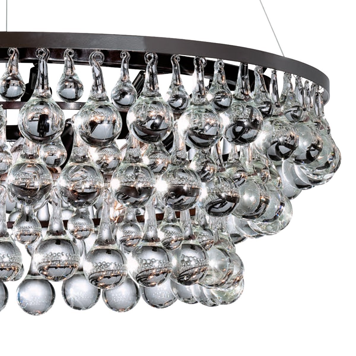 Люстра стеклянная 25х82 см черная Canto EF25690-8 DELIGHT COLLECTION ДИЗАЙНЕРСКИЕ 00-3883062 Прозрачный;черный  - Вид №1